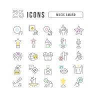 Vector Line Icons of Music Award