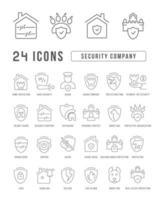 conjunto de iconos lineales de la empresa de seguridad vector