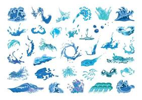 Vector Collection of Waves and Splashes