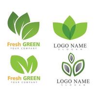 Logos of green leaf ecology nature element vector