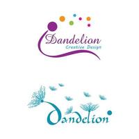 Dandelion flower logo vector template design