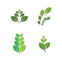 Logos of green leaf ecology nature element vector