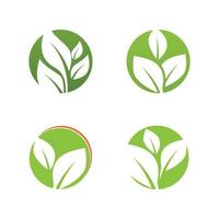 Logos of green leaf ecology nature element vector