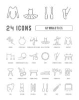 Set of linear icons of Gymnastics vector