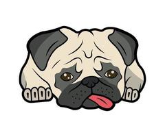 ilustración de pug vector