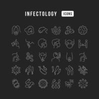 Set of linear icons of Infectology vector