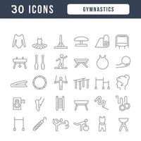 conjunto de iconos lineales de gimnasia vector