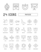 Set of linear icons of Physics vector