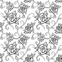 Seamless Pattern with Roses vector