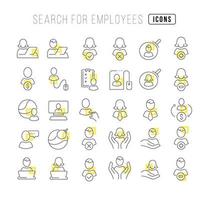 Vector Line Icons of Search for Employees