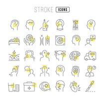 Set of linear icons of Stroke vector