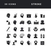 Set of simple icons of Stroke vector