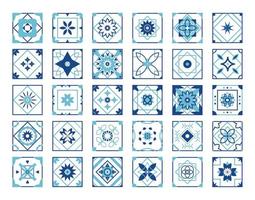 Squares With Geometric Patterns vector