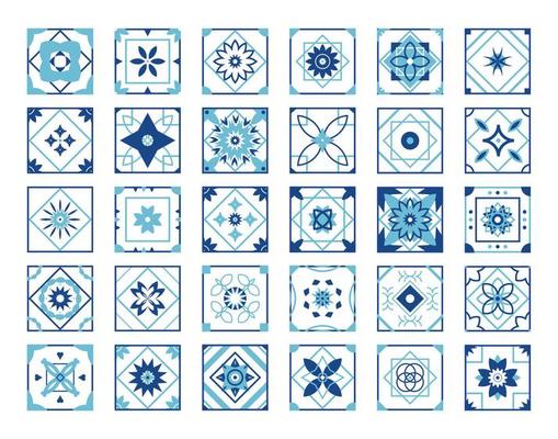 Squares With Geometric Patterns