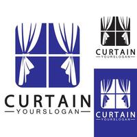 Curtain logo vector illustration design template