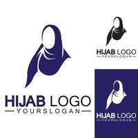 Hijab logo design vector template