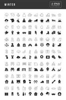 Set of simple icons of Winter vector