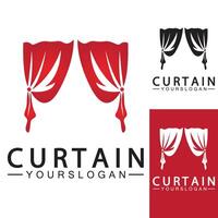 Curtain logo vector illustration design template