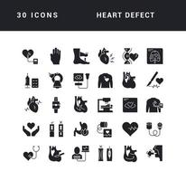 Set of simple icons of Heart Defect vector