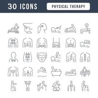 Set of linear icons of Physical Therapy vector