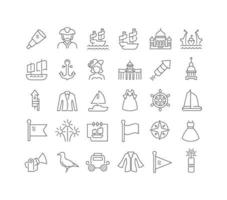 Vector Line Icons of Scarlet Sails