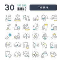 Set of linear icons of Therapy vector