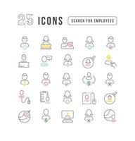 Vector Line Icons of Search for Employees