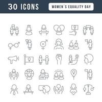 Vector Line Icons of Women Equality Day