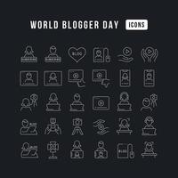 Vector Line Icons of World Blogger Day