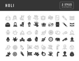 vector iconos simples de holi