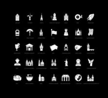 Set of simple icons of Prague vector