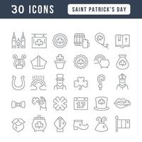 conjunto de iconos lineales del día de san patricio vector