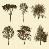 conjunto de silueta árbol vector libre