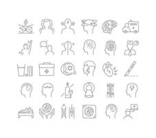 Set of linear icons of Stroke vector