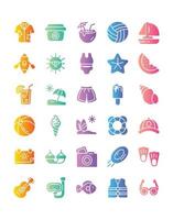 Summer Icon Set 30 isolated on white background vector