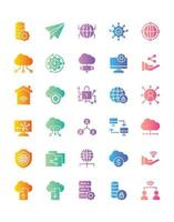 Networking Icon Set 30 isolated on white background vector