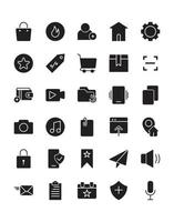 User Interface Icon Set 30 isolated on white background vector