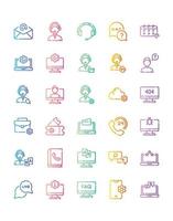 Support Icon Set 30 isolated on white background vector