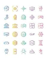 Metaverse Icon Set 30 isolated on white background vector