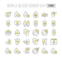 Vector Line Icons of World Blood Donor Day