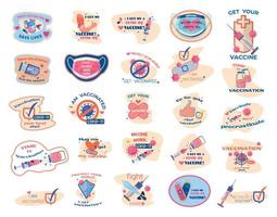 Vaccination Sticker Collection vector