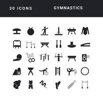 conjunto de iconos simples de gimnasia vector