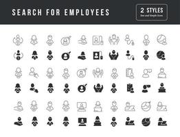 Vector Simple Icons of Search for Employees