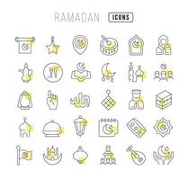 iconos de línea vectorial de ramadán vector