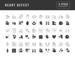 Set of simple icons of Heart Defect vector