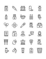 Pharmacy Icon Set 30 isolated on white background vector