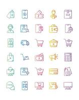 Ecommerce Icon Set 30 isolated on white background vector