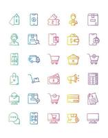 Ecommerce Icon Set 30 isolated on white background vector