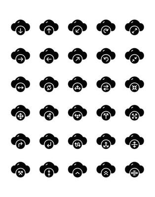 Arrows Icon Set 30 isolated on white background