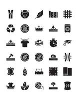 Fabric Icon Set 30 isolated on white background vector
